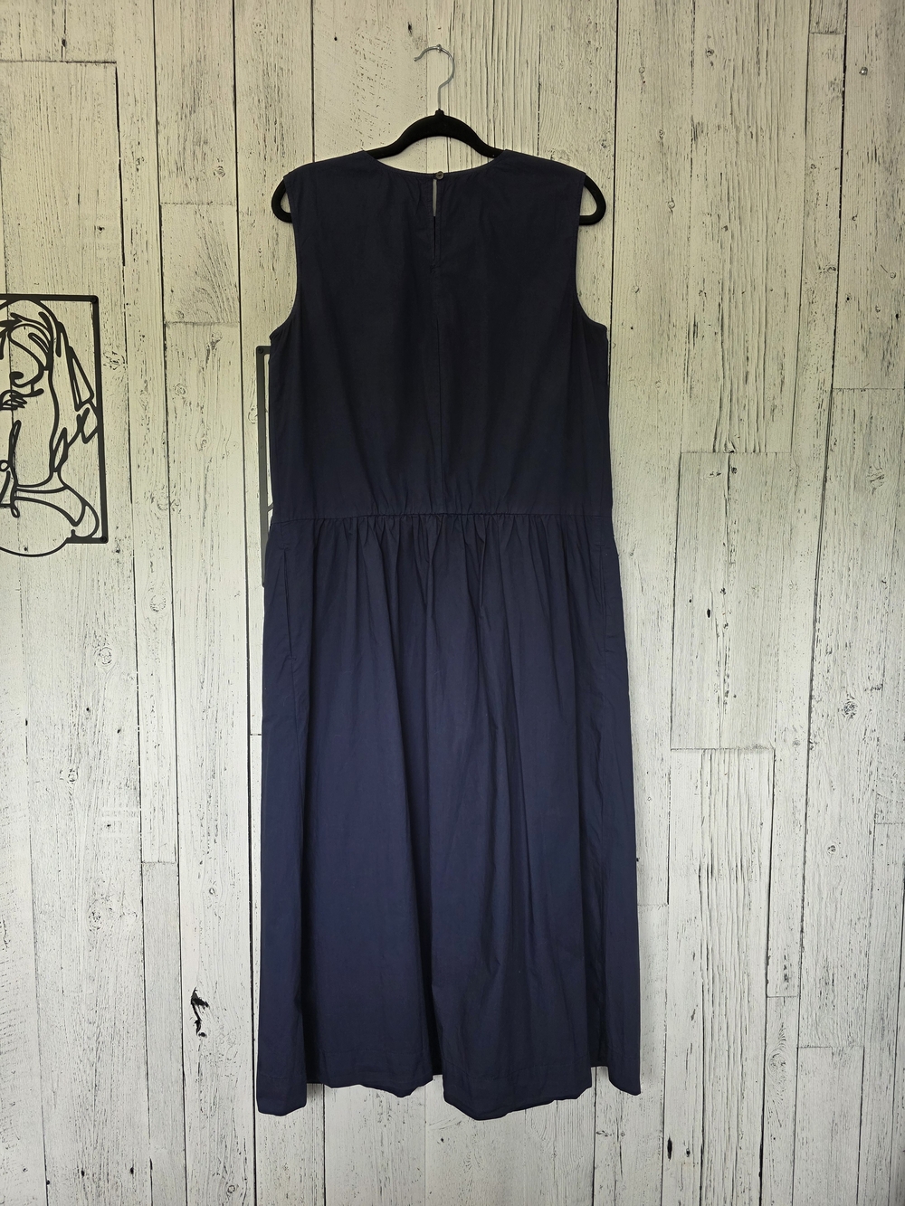 NWT Velvet by Graham & Spencer Masha Cotton Poplin Midi Dress M Blue Made USA - Picture 6 of 12